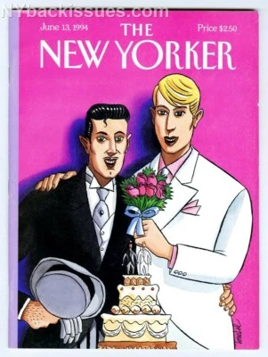 New Yorker magazine June 13 1994 gay marriage men wedding cake NO LABEL NO UPC - Imagem 1 de 2