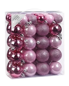 Inge's Weihnachtskugel-Box, 50 Stk. 4 und 6 cm Rosa, Kunststoff, Weihnachtsbaum, - Bild 1 von 1