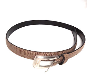 Womens Gloria Vanderbilt Belts Medium Thin Beige Brown Belt Fits 28.5"- 32.5"