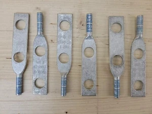 6 Stck. Burndy YA6C2N HYLUG 6 AWG CU, 2-Loch 1/2 Zoll Bolzen 1-3/4 Zoll Lochabstand - Bild 1 von 6