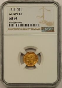 1917 McKinley G$1 NGC MS 62 Early Gold Commemorative Dollar