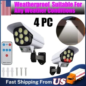 4 PCS Fake Camera LED Solar Flood Light Sensor Outdoor Garden Security Lights - Picture 1 of 24