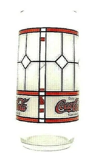 Vier Vintage Tiffany Stil Coca Cola Getränk Gläser Milchglas Optik. - Bild 1 von 5