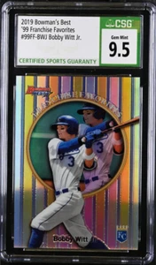 2019 Bowman's Best Bobby Witt Jr. '99 Francise Favorites #99ff-BWJ CSG 9.5 GMINT - Picture 1 of 2