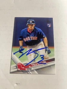 Boston Red Sox TZU-WEI LIN Signed Card - Picture 1 of 1