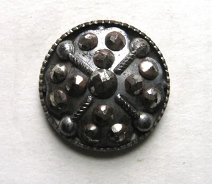 Antique Medium Steel Cup Button - Picture 1 of 3