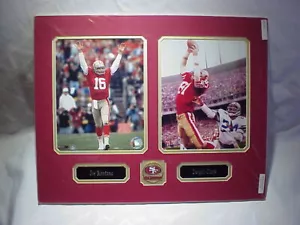 49ers Joe Montana/D. Clark fotos de fútbol americano, placa de identificación y collage de alfileres 16x20 - Imagen 1 de 2