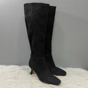 Sam Edelman WomensnLeigh Black Suede Riding Boots Knee High Heeled Size 5 M NWOB - Picture 1 of 9
