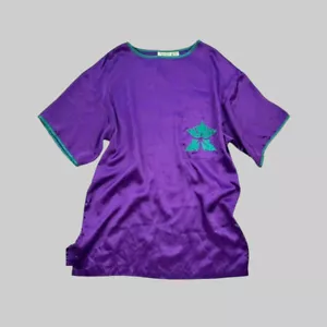 Vintage 80s Victoria's Secret Purple Pocket Pajama T Shirt Dress nightgown Sz S - Picture 1 of 7