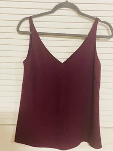 Milly Of New York Burgundy Sleeveless Blouse Size 2 Silk Spandex Women EUC - Picture 1 of 10