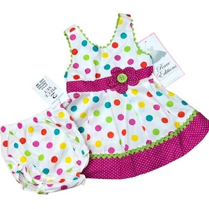 RARE EDITIONS Polka Dot BABY MÄDCHEN 2-TEILIGES SET OUTFIT 6MOS Neu mit Etikett - Bild 1 von 5