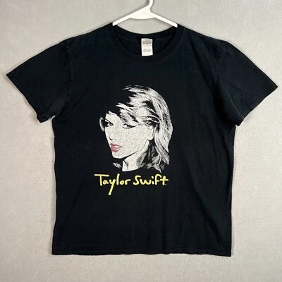 Camiseta promocional T Swift Singer retrato gira adulto mediana negra para hombre Foto 1 de 4