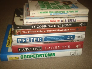 Baseball Book LOT Sports MLB Cooperstown Satchel Ty Cobb Jim Bouton Yogi Berra - Picture 1 of 12