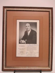 SIGNED Irving Stone AUTOGRAPHED Framed Vintage Exhibition Paper w Author Picture - Picture 1 of 1