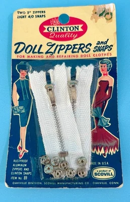 Vintage MIP Doll Clothes Zippers & Metal Snaps Mattel Barbie Midge Ken Francie - Image 1 of 2