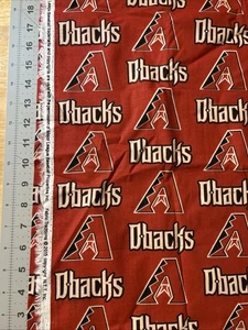 MLB Arizona Diamondbacks D’backs Baseball 1/2 yard (18 by 58”) Cotton Fabric - Picture 1 of 2