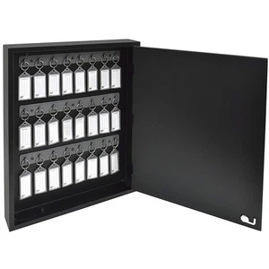 Key Cabinet Organizer 24 Positions with Lock (Wall Mount) (24 Smoke Tags Incl... - Picture 1 of 9