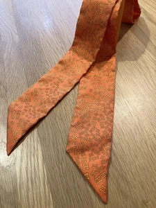 Hermes Orange Scarf H&S Logo Print Designer Fashion Accessory - Picture 1 of 3