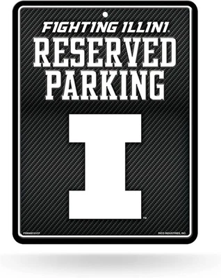 University of Illinois Fighting Illini Metal Parking Novelty Wall Sign 8.5 x... - Image 1 of 3