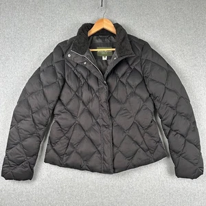 Eddie Bauer Gänsedaunenmantel schwarz gesteppt Damen großer Parka Taillenlänge EB650 - Bild 1 von 14