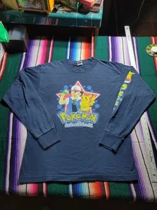 Vintage Pokemon Ash Ketchum Pikachu 1999 Long Sleeve T-Shirt Size Youth XL - Picture 1 of 10