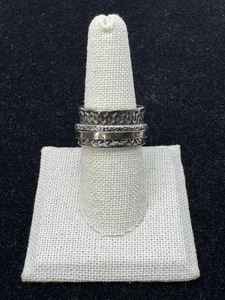 Israel handgefertigter Sterling strukturierter Band Spinner Ring Größe 8 - Bild 1 von 9