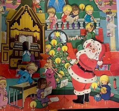 Calendario de Adviento Dinamarca años 60 vintage con figuras móviles Foto 1 de 3