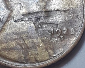 1925 S Lincoln Wheat Cent Lamination + Woody Error Penny Improper Alloy Mix  - Picture 1 of 3