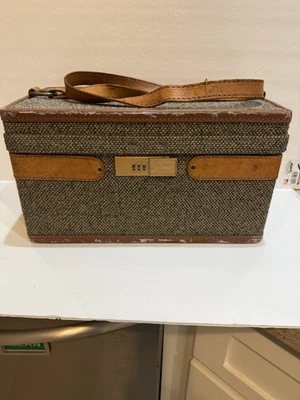 Equipaje de viaje de tweed vintage HARTMANN LUGGAGE cosmético estuche de tren para llevar Foto 1 de 4