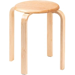 eSupply Stool Wooden 1 Leg Natural Wood Round Chair Scandinavian Simple Sta 705 - Picture 1 of 9
