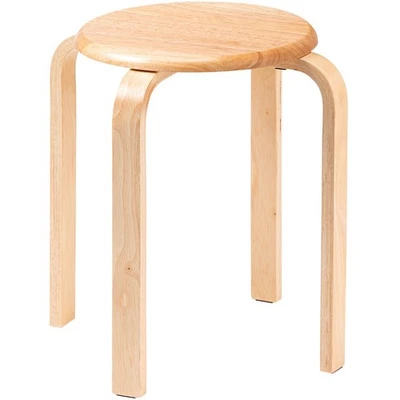 eSupply Stool Wooden 1 Leg Natural Wood Round Chair Scandinavian Simple Sta 705 - Image 1 of 4