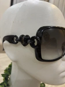 Vintage Dior Lock D2844 Heart Sunglasses Black - Picture 1 of 10