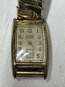 Vintage Bruner Master-bilt Men's Mechanical watch Swiss Not Working Parts Only - Picture 1 of 13
