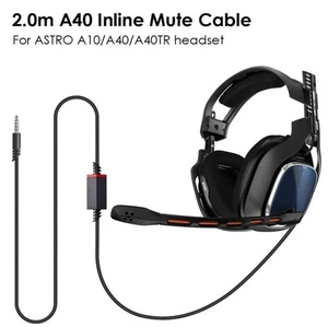 Replacement Cable Inline Mute Cord Gaming Headsets For Astro A10 A40 Xbox PS4 - Picture 1 of 4