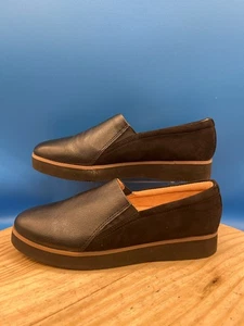 Naturalizer Zophie Shoes Men's Sz 7M/EU37 Black Leather Comfort Chunky Slip On - Picture 1 of 11
