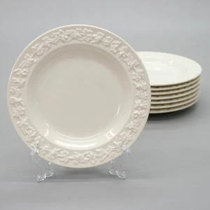 Wedgwood 8 platos de pan/desierto/ensalada 6” crema sobre crema borde en relieve Queen's Ware - Imagen 1 de 8