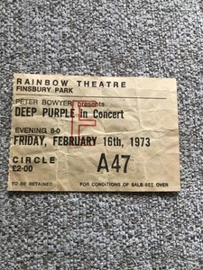 Deep Purple Ticket Rainbow Theatre 16.02.73 #A47 - Bild 1 von 1