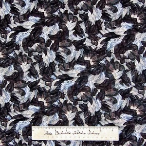 Untamed Scott Gustafson - Black Gray Beige Feather Plume - SSI Fabric Cotton Yd - Picture 1 of 1