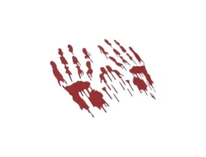 BERRYZILLA blutige Handdrucke Aufkleber Zombie Auto Vinyl Aufkleber großes Paar ROT - Bild 1 von 4