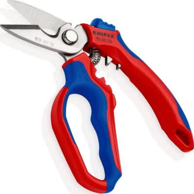 KNIPEX Gewinkelte Elektrikerschere 950520SB Kabelschere Schere Zange Crimpen - Bild 1 von 4