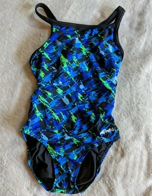 Traje de baño DOLFIN de una pieza para mujer talla 32 negro azul verde Foto 1 de 3