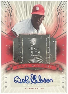 2005 Upper Deck Hall Of Fame Hall Worthy Silver Bob Gibson Auto HW-BG1 01/15 1/1 - Foto 1 di 2