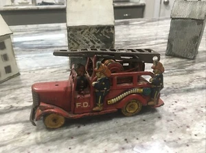 Vintage Feuerwehr Friktion Blechspielzeug, japanische "ALPEN", 1930er, sehr guter Zustand Litho - Bild 1 von 9