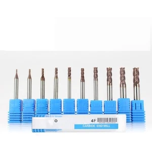 10Pcs Assorted 4Flutes Carbide Square End Mills Metric Diam1/2/3/4/5/6MM Milling - Picture 1 of 11