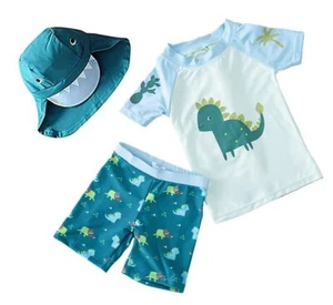 Baby Toddler Boys Two Pieces Swimsuit Set Boys Bathing Suit Rash Guards with ... - Picture 1 of 3