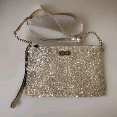 JUSTICE Girls Glitter Silver Crossbody Purse / Wristlet - Image 1 of 4