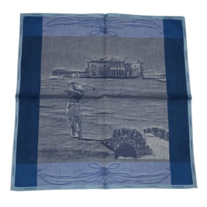 St. Andrews Scotland Collection 90s Golf Vintage Handkerchief Mini Scarf 19" - Picture 1 of 12