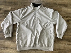 Consensus Golf Pullover Zip Mens Large Beige Jacket Zip Pockets - Picture 1 of 19