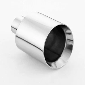Weld On Stainless Steel 2.25" Exhaust Tip 5" Out Angle Cut Dual Wall 7.13" Long - Picture 1 of 7