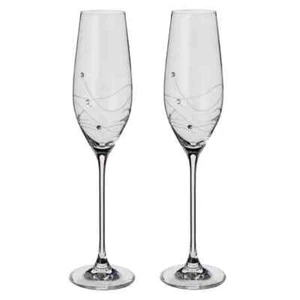 Dartington Crystal Glitz Champagne Flutes 2 x 21cl - Picture 1 of 2